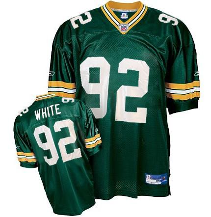 Reebok Green Bay Packers #92 Reggie White Green Team Color Authentic Throwback NFL Jersey