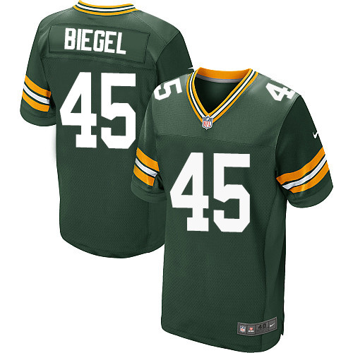 Men's Nike Green Bay Packers #45 Vince Biegel Elite Green Team Color NFL Jersey