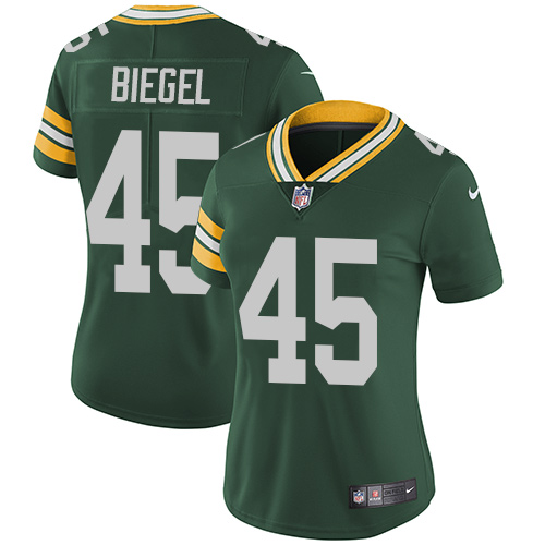 Women's Nike Green Bay Packers #45 Vince Biegel Green Team Color Vapor Untouchable Elite Player NFL Jersey