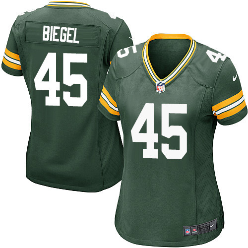 Women's Nike Green Bay Packers #45 Vince Biegel Game Green Team Color NFL Jersey