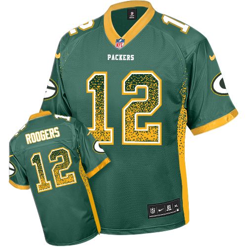 Men's Nike Green Bay Packers #12 Aaron Rodgers Elite Green Drift Fashion NFL Jersey