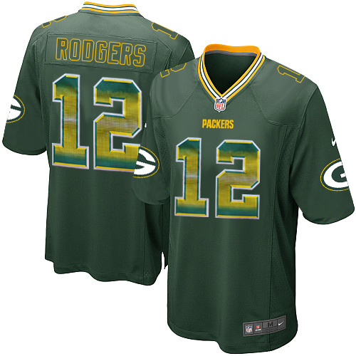 Men's Nike Green Bay Packers #12 Aaron Rodgers Limited Green Strobe NFL Jersey