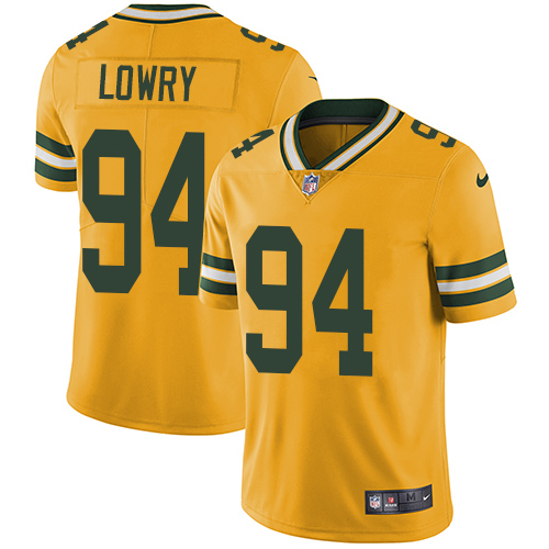 Men's Nike Green Bay Packers #94 Dean Lowry Elite Gold Rush Vapor Untouchable NFL Jersey