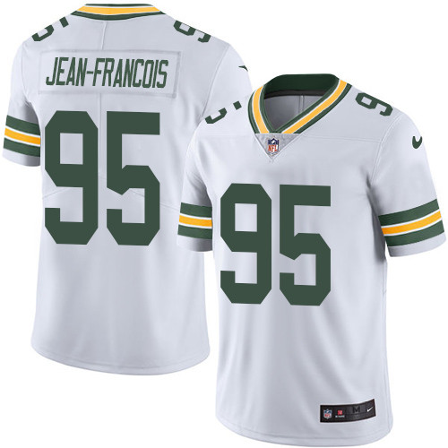 Youth Nike Green Bay Packers #95 Ricky Jean-Francois White Vapor Untouchable Elite Player NFL Jersey