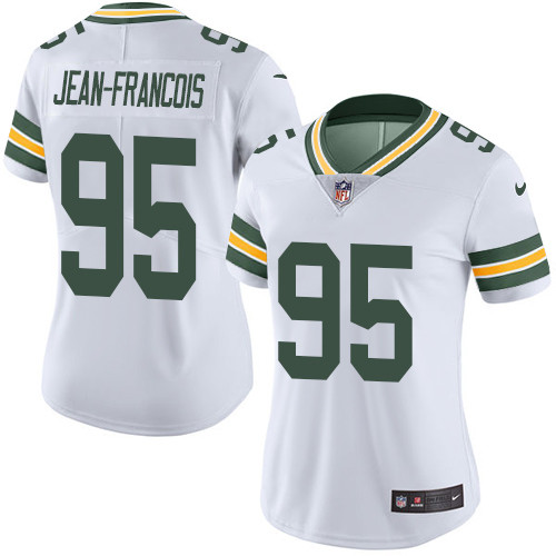 Women's Nike Green Bay Packers #95 Ricky Jean-Francois White Vapor Untouchable Elite Player NFL Jersey
