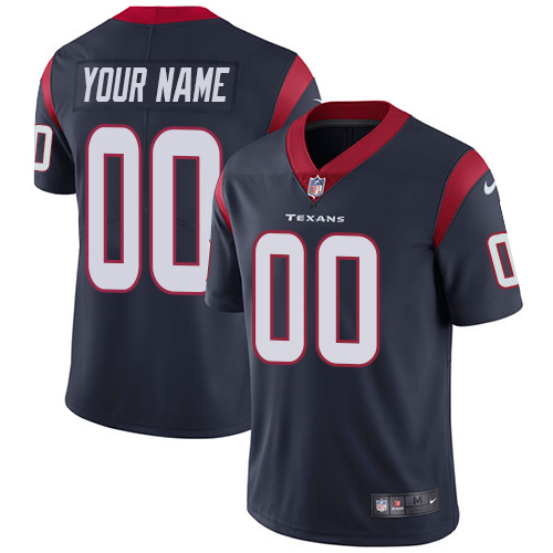 Youth Nike Houston Texans Customized Navy Blue Team Color Vapor Untouchable Custom Limited NFL Jersey