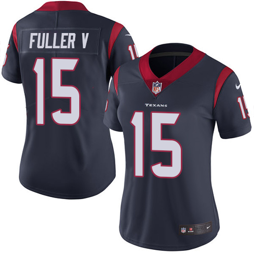 Women's Nike Houston Texans #15 Will Fuller V Navy Blue Team Color Vapor Untouchable Limited Player NFL Jersey