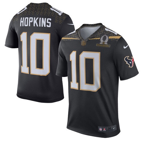 Men's Nike Houston Texans #10 DeAndre Hopkins Elite Black Team Irvin 2016 Pro Bowl NFL Jersey
