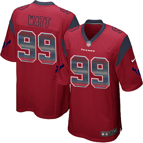 Men's Nike Houston Texans #99 J.J. Watt Limited Red Strobe NFL Jersey