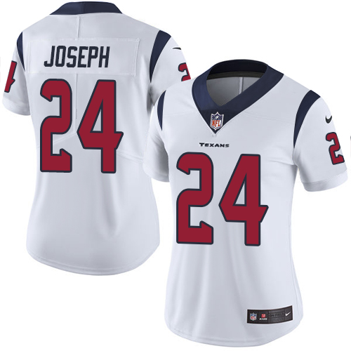 Women's Nike Houston Texans #24 Johnathan Joseph White Vapor Untouchable Limited Player NFL Jersey