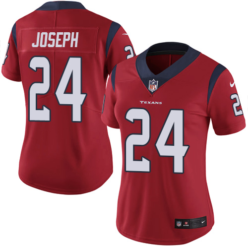 Women's Nike Houston Texans #24 Johnathan Joseph Red Alternate Vapor Untouchable Limited Player NFL Jersey