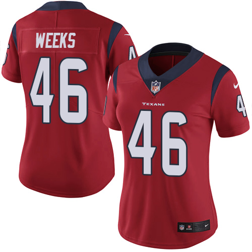 Women's Nike Houston Texans #46 Jon Weeks Red Alternate Vapor Untouchable Limited Player NFL Jersey