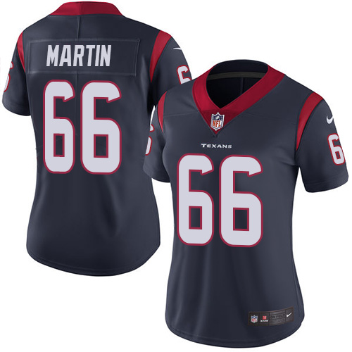 Women's Nike Houston Texans #66 Nick Martin Navy Blue Team Color Vapor Untouchable Elite Player NFL Jersey