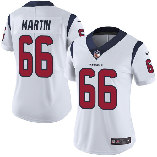 Women's Nike Houston Texans #66 Nick Martin White Vapor Untouchable Limited Player NFL Jersey