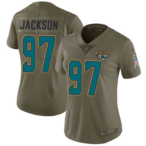Women's Nike Jacksonville Jaguars #97 Malik Jackson Limited Olive 2017 Salute to Service NFL Jersey
