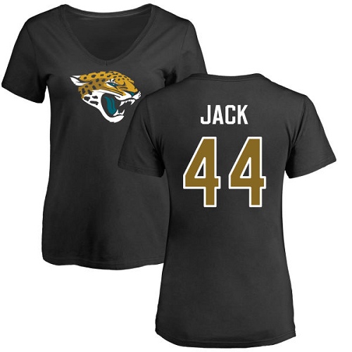 NFL Women's Nike Jacksonville Jaguars #44 Myles Jack Black Name & Number Logo Slim Fit T-Shirt