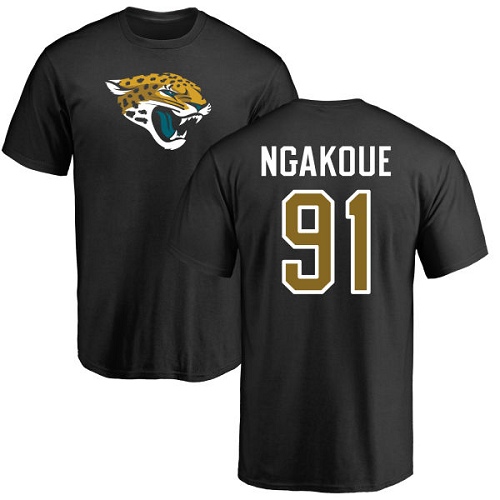 NFL Nike Jacksonville Jaguars #91 Yannick Ngakoue Black Name & Number Logo T-Shirt