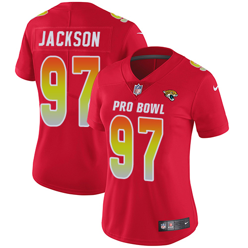 Women's Nike Jacksonville Jaguars #97 Malik Jackson Limited Red 2018 Pro Bowl NFL Jersey