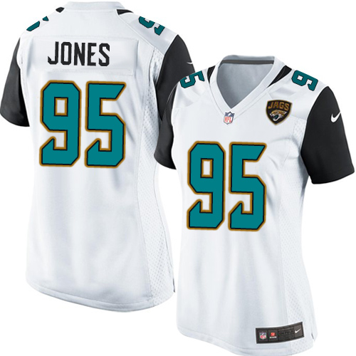 Women's Nike Jacksonville Jaguars #95 Abry Jones Game White NFL Jersey