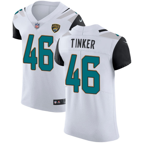 Men's Nike Jacksonville Jaguars #46 Carson Tinker White Vapor Untouchable Elite Player NFL Jersey
