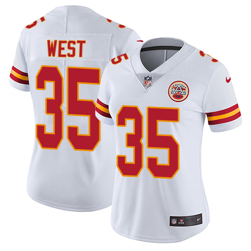 Women's Nike Kansas City Chiefs #35 Charcandrick West White Vapor Untouchable Elite Player NFL Jersey