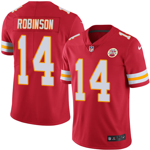 Youth Nike Kansas City Chiefs #14 Demarcus Robinson Red Team Color Vapor Untouchable Limited Player NFL Jersey