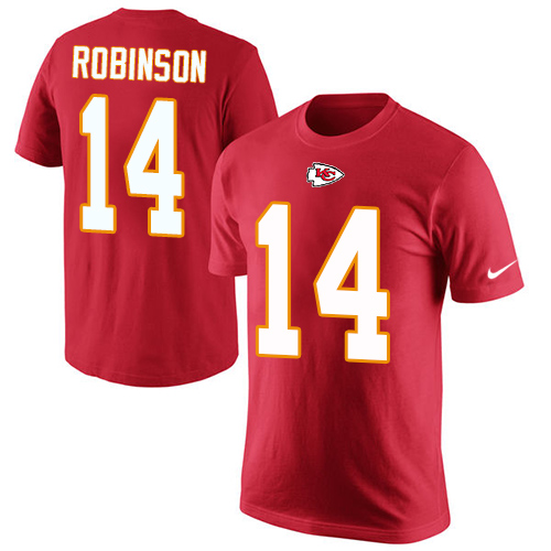 NFL Men's Nike Kansas City Chiefs #14 Demarcus Robinson Red Rush Pride Name & Number T-Shirt