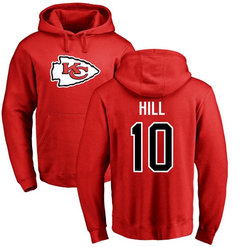 NFL Nike Kansas City Chiefs #10 Tyreek Hill Red Name & Number Logo Pullover Hoodie