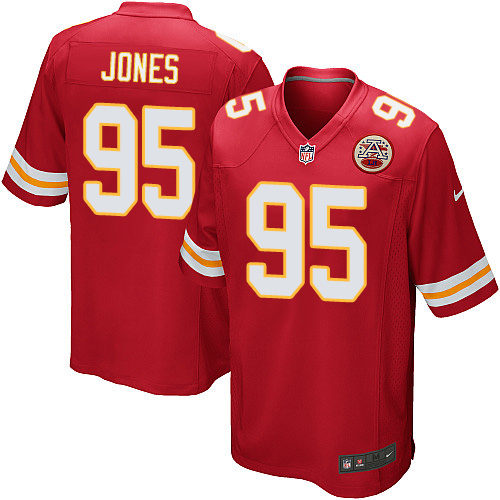 Men's Nike Kansas City Chiefs #95 Chris Jones Game Red Team Color NFL Jersey