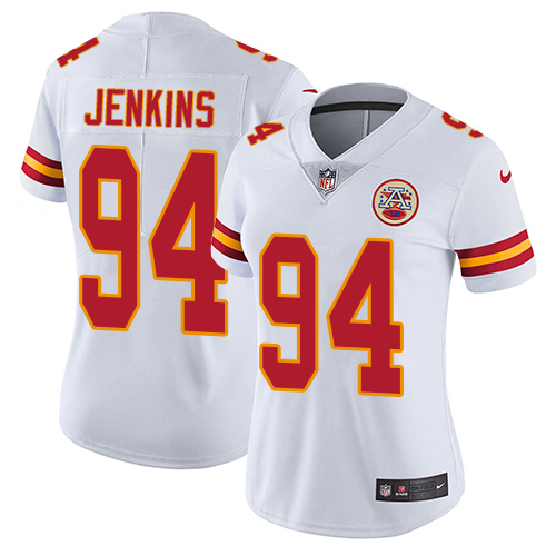 Women's Nike Kansas City Chiefs #94 Jarvis Jenkins White Vapor Untouchable Elite Player NFL Jersey