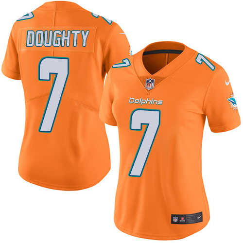 Women's Nike Miami Dolphins #7 Brandon Doughty Limited Orange Rush Vapor Untouchable NFL Jersey