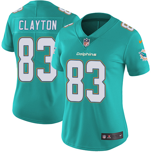 Women's Nike Miami Dolphins #83 Mark Clayton Aqua Green Team Color Vapor Untouchable Elite Player NFL Jersey