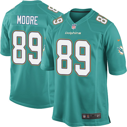 Men's Nike Miami Dolphins #89 Nat Moore Game Aqua Green Team Color NFL Jersey