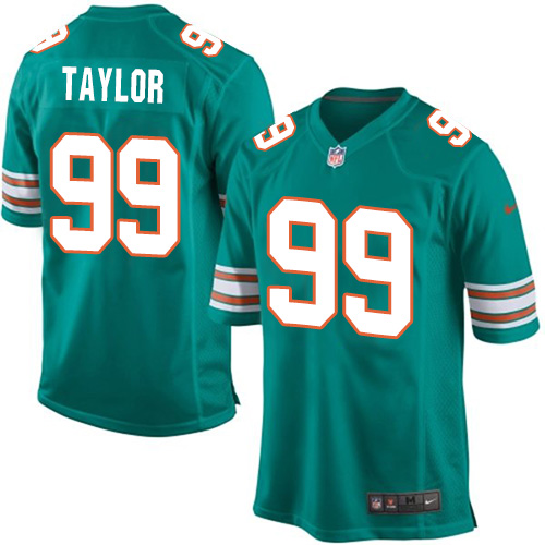 Youth Nike Miami Dolphins #99 Jason Taylor Game Aqua Green Alternate NFL Jersey