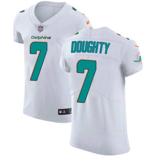 Men's Nike Miami Dolphins #7 Brandon Doughty Elite White NFL Jersey