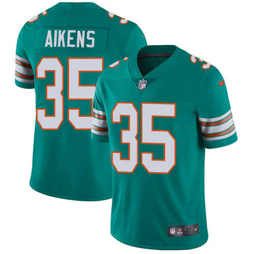 Youth Nike Miami Dolphins #35 Walt Aikens Aqua Green Alternate Vapor Untouchable Elite Player NFL Jersey