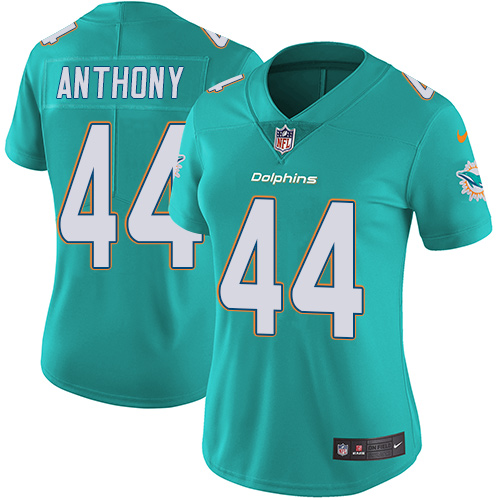 Women's Nike Miami Dolphins #44 Stephone Anthony Aqua Green Team Color Vapor Untouchable Elite Player NFL Jersey