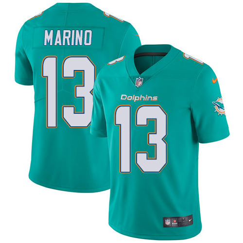 Youth Nike Miami Dolphins #13 Dan Marino Aqua Green Team Color Vapor Untouchable Elite Player NFL Jersey