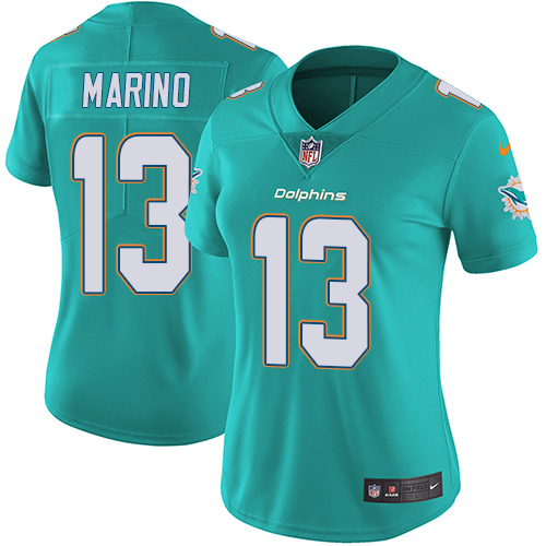Women's Nike Miami Dolphins #13 Dan Marino Aqua Green Team Color Vapor Untouchable Elite Player NFL Jersey