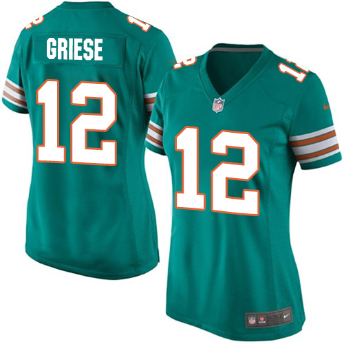 Women's Nike Miami Dolphins #12 Bob Griese Game Aqua Green Alternate NFL Jersey