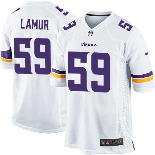 Men's Nike Minnesota Vikings #59 Emmanuel Lamur Game White NFL Jersey