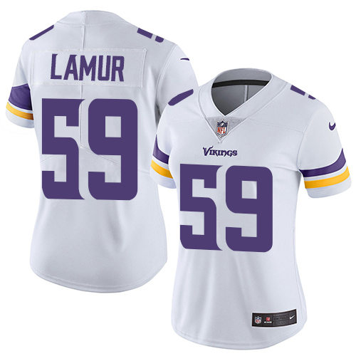 Women's Nike Minnesota Vikings #59 Emmanuel Lamur White Vapor Untouchable Elite Player NFL Jersey