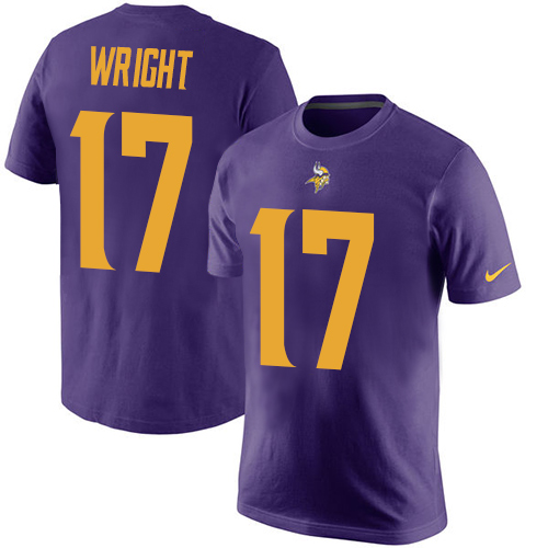 NFL Nike Minnesota Vikings #17 Jarius Wright Purple Rush Pride Name & Number T-Shirt