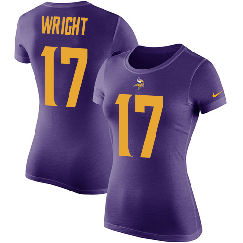 NFL Women's Nike Minnesota Vikings #17 Jarius Wright Purple Rush Pride Name & Number T-Shirt