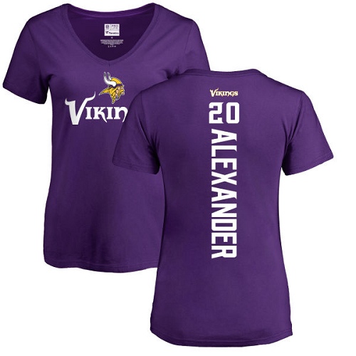 NFL Women's Nike Minnesota Vikings #20 Mackensie Alexander Purple Backer Slim Fit T-Shirt