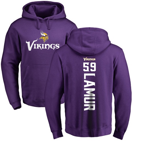 NFL Nike Minnesota Vikings #59 Emmanuel Lamur Purple Backer Pullover Hoodie