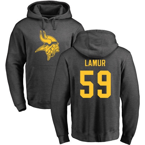 NFL Nike Minnesota Vikings #59 Emmanuel Lamur Ash One Color Pullover Hoodie