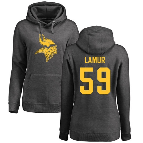 NFL Women's Nike Minnesota Vikings #59 Emmanuel Lamur Ash One Color Pullover Hoodie