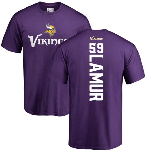 NFL Nike Minnesota Vikings #59 Emmanuel Lamur Purple Backer T-Shirt