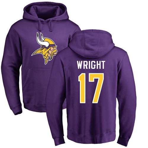 NFL Nike Minnesota Vikings #17 Jarius Wright Purple Name & Number Logo Pullover Hoodie
